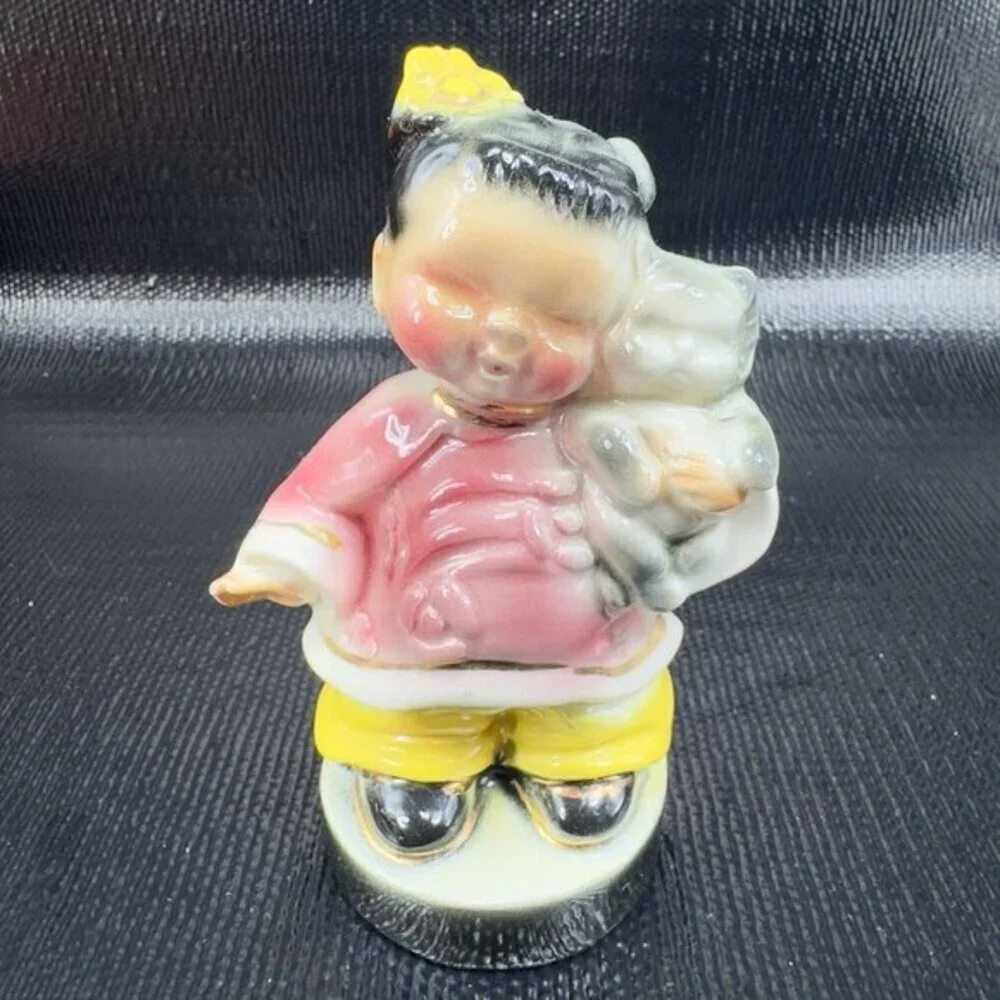 Josef Originals Wee Ling Chinese Girl With Cat‎ And Boy With Dog Figurine Set 2